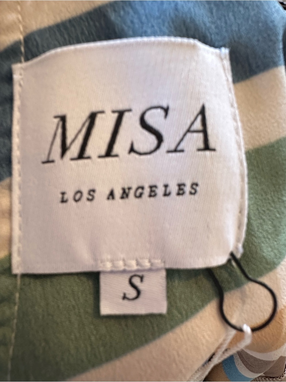 MISA Los Angeles Striped Cold Shoulder Maxi Dress Boho Resort Vacation - Picture 7 of 12